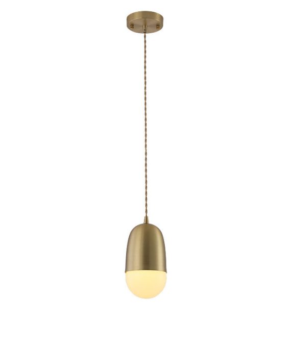 Simple all-brass single-head chandelier