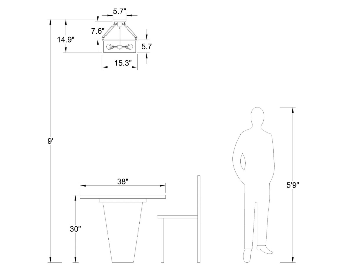 Iron ceiling light 3 heads