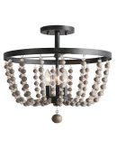 Rustic Polymian Wooden Bead Lamp