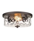 Rustic Vintage Ceiling Light LED Clear Glass Stone Pattern