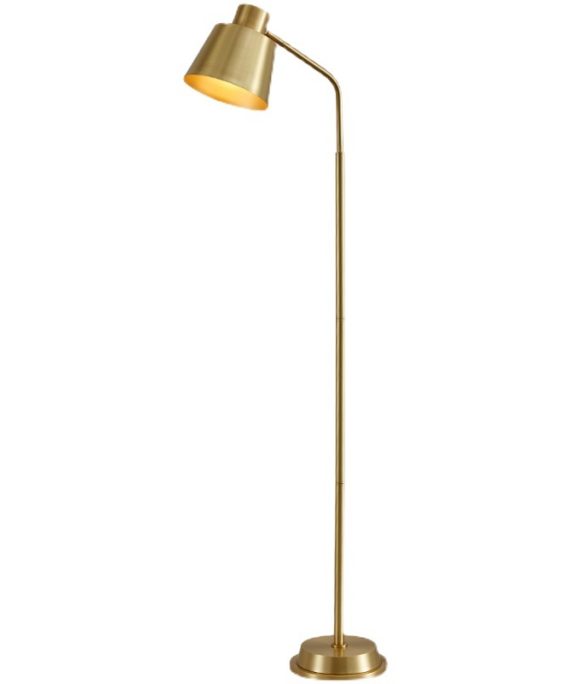 America Vintage Living Room Bedroom Full Brass Floor Lamp