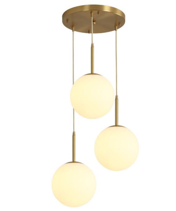Modern Simple Atmosphere Dining Table Glass Orb Chandelier