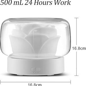 Diffusers for Essential Oils Large Room: SEVEYEE 500ml Aromatherapy Diffuser for Home Bedroom - Big Capacity Running 24 Hours Waterless Auto Off with 7 Colors Lights