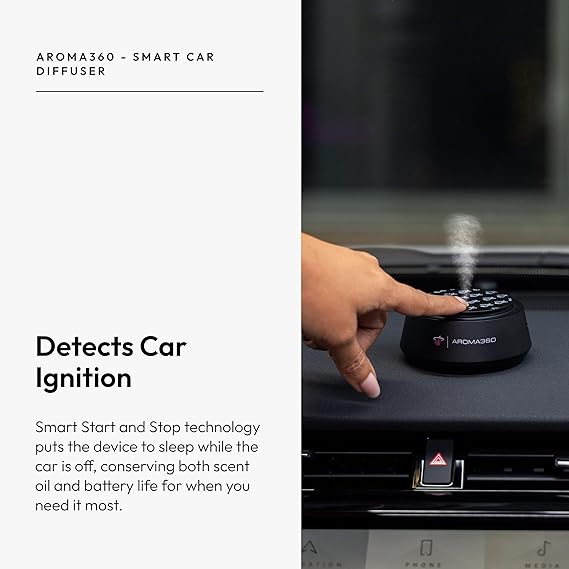 Aroma360 - Smart Car Diffuser - Portable Luxury Essential Oil Diffuser for Cars - Auto On/Off Feature - Oil Not Included - Image 4