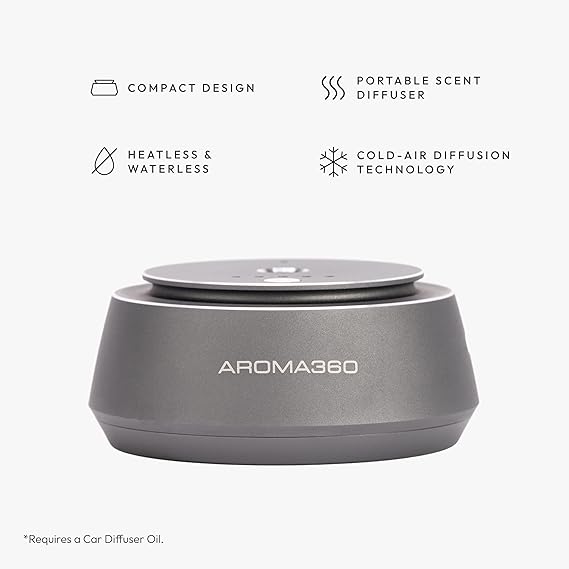 Aroma360 - Smart Car Diffuser - Portable Luxury Essential Oil Diffuser for Cars - Auto On/Off Feature - Oil Not Included - Image 5