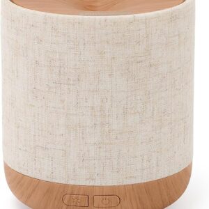 Essential Oil Diffuser 200ml with Fabric Cover and Night Lamp | Ultrasonic Aroma Diffuser | Humidifier w Lights | Room Decor | Small Humidifier for Bedroom | Gift