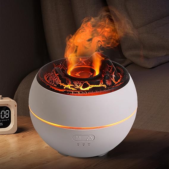 Essential Oil Diffuser, Volcano Fire Flame Aromatherapy Diffuser, 360ml Ultrasonic Cool Mist Humidifier, Scent Aroma Diffuser with 7 Colors Light, Timer & Auto Shut-Off for Home, Room - Image 7