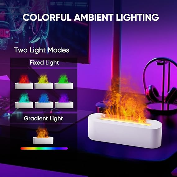Essential Oil Diffuser, Fireplace Fire Flame Aromatherapy Diffuser, 150ml Ultrasonic Cool Mist Humidifier, Scent Aroma Diffuser with 7 Colors Light, Timer & Auto-Off for Home, Room - Image 6