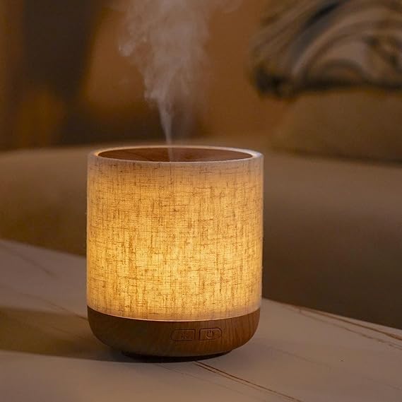 Essential Oil Diffuser 200ml with Fabric Cover and Night Lamp | Ultrasonic Aroma Diffuser | Humidifier w Lights | Room Decor | Small Humidifier for Bedroom | Gift - Image 4