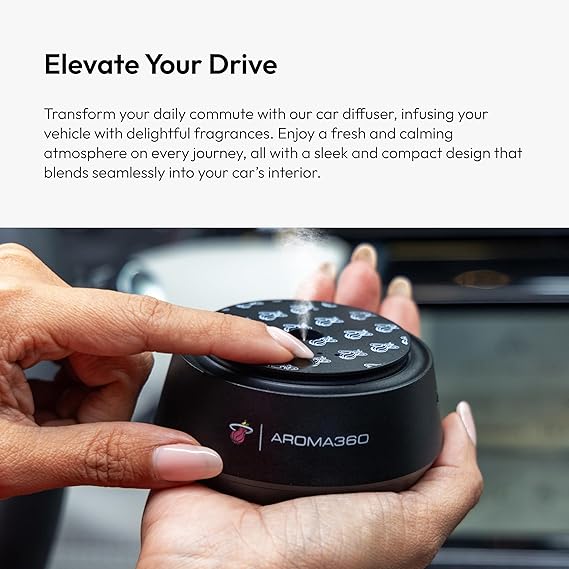 Aroma360 - Smart Car Diffuser - Portable Luxury Essential Oil Diffuser for Cars - Auto On/Off Feature - Oil Not Included - Image 3