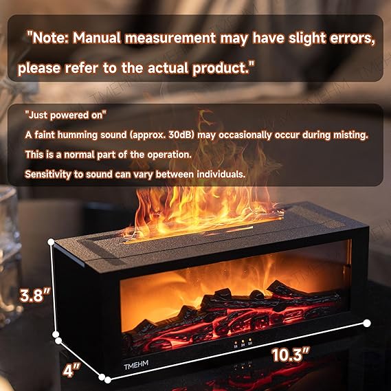 Fireplace Flame Air Diffuser Humidifier,7 Colors Aromatherapy Essential Oil Diffuser,Ultrasonic Aroma Humidifier with Timer for Home,Bedroom,Office,Yoga - Image 2
