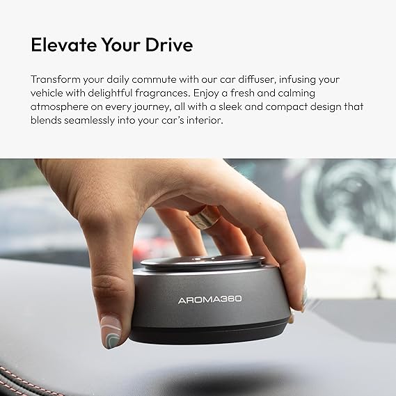 Aroma360 - Smart Car Diffuser - Portable Luxury Essential Oil Diffuser for Cars - Auto On/Off Feature - Oil Not Included - Image 7